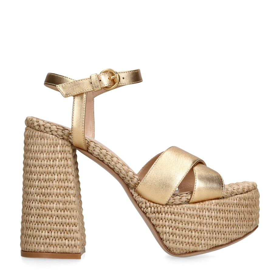 Nappa-Raffia Bebe Platform Sandals 70