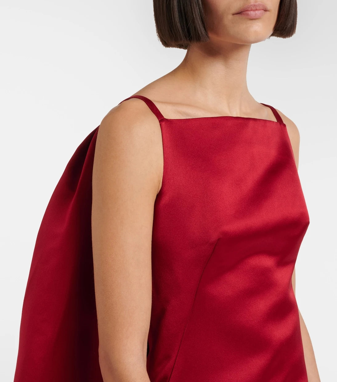 Givenchy - Sliced caped silk duchess satin minidress