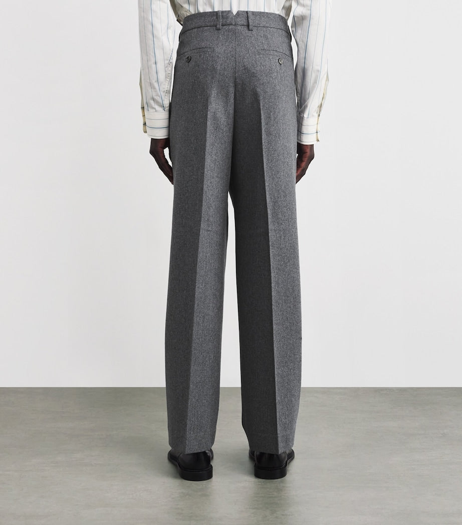 AMI Paris Virgin Wool Wide-Leg Trousers