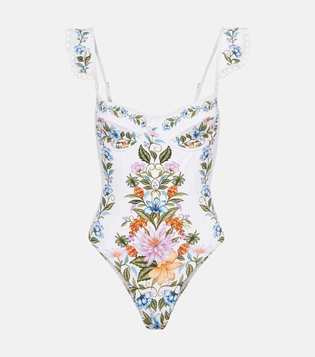 Farm Rio - Sweet Bloom ruffled swimsuit