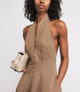 STAUD Beige Cotton-Blend Halterneck Stella Maxi Dress