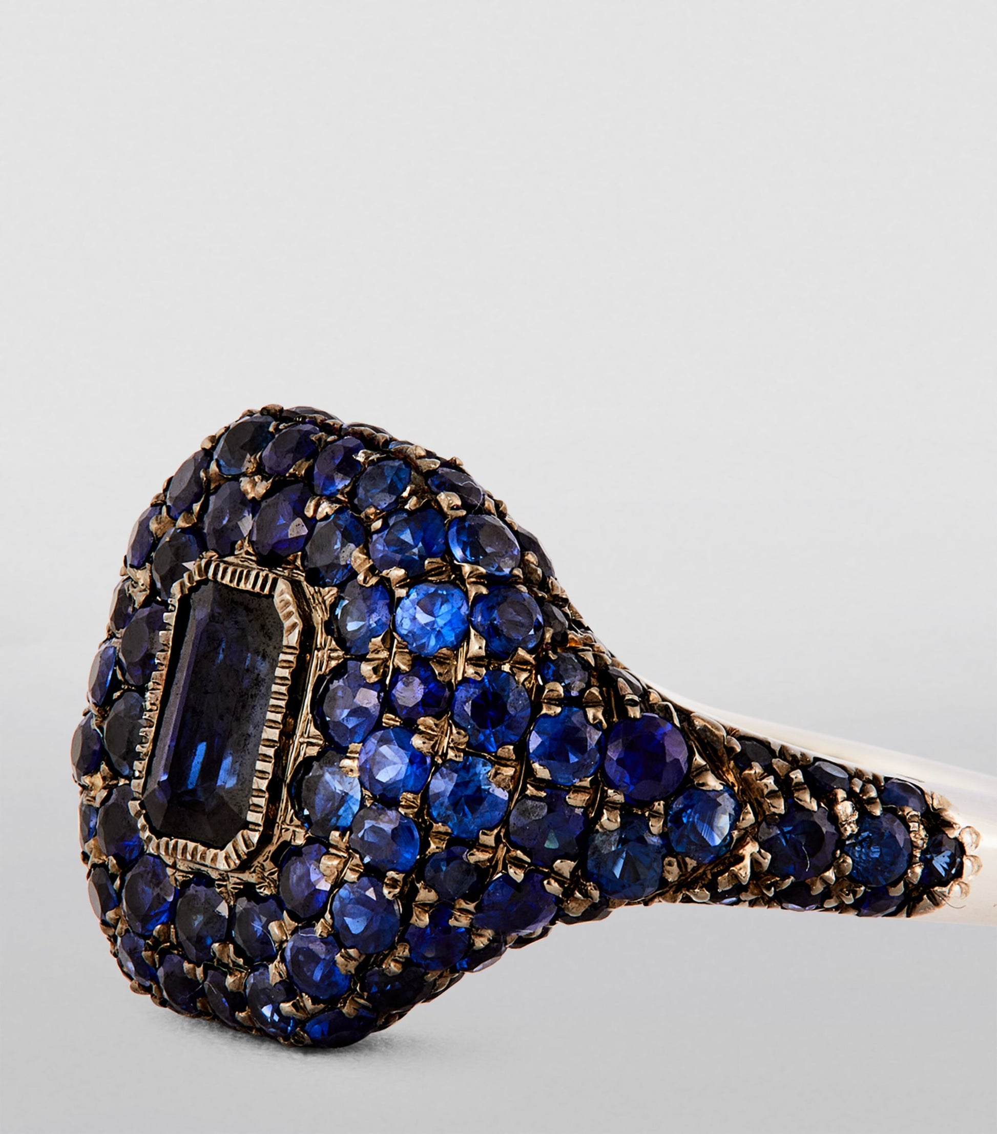 White Gold and Sapphire New Modern Pinky Ring