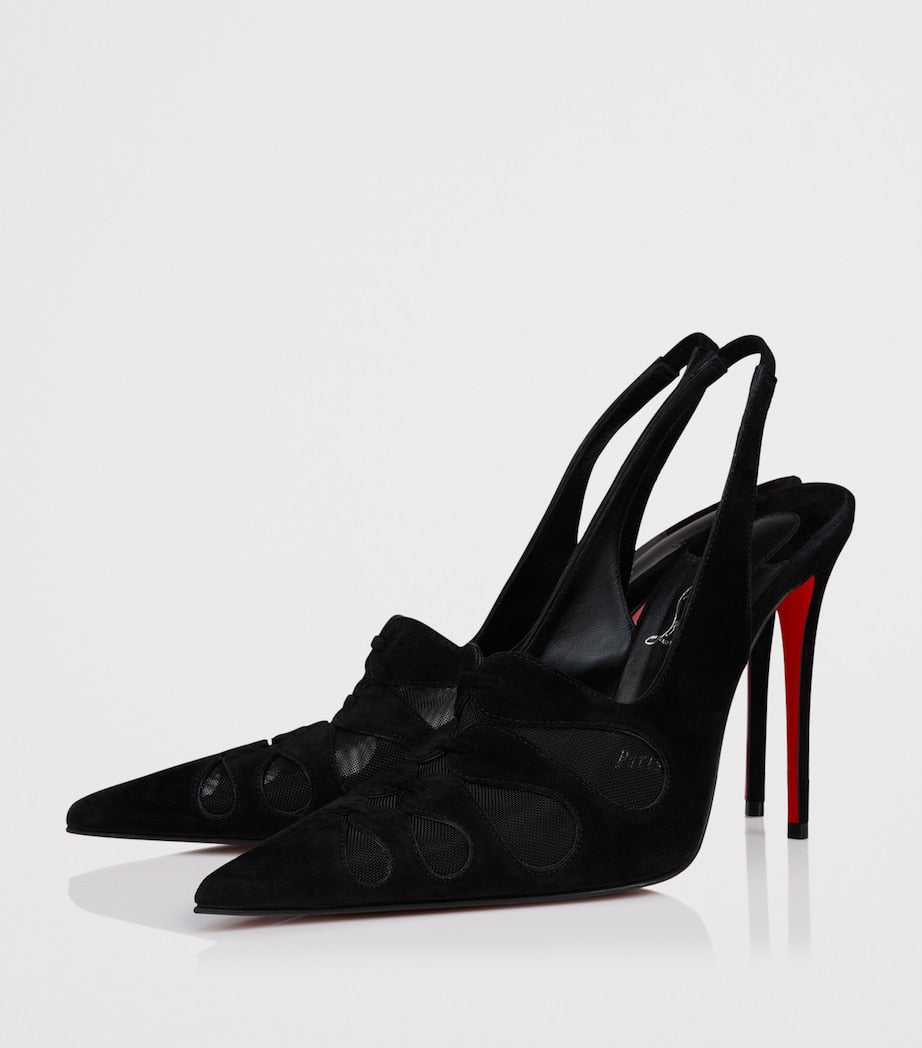 Circus Max Suede-Mesh Slingback Pumps 100