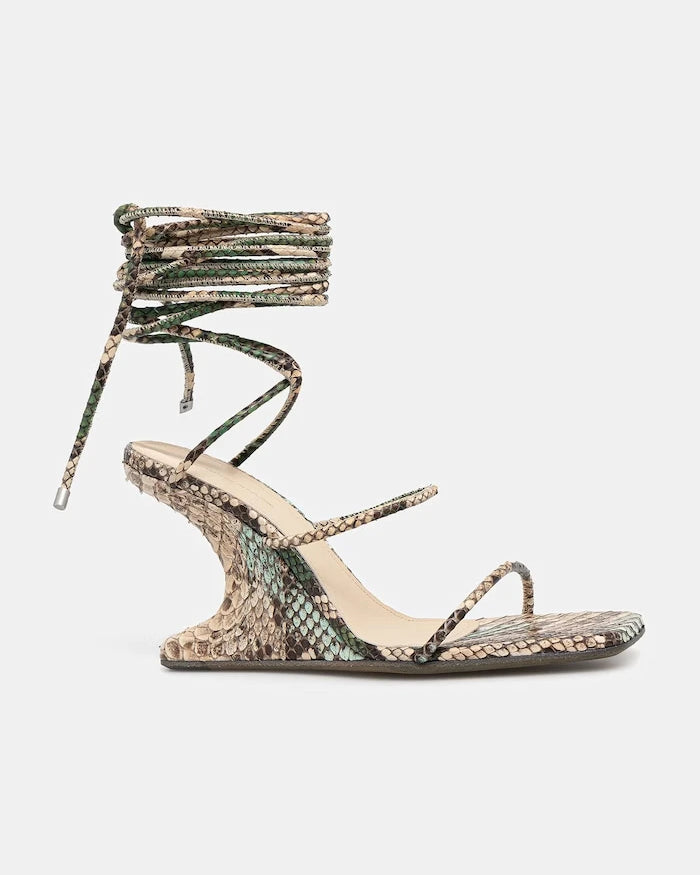 Rick Owens Lilies deri eğimli tabanlı sandalet ayakkabı Cantilever 8