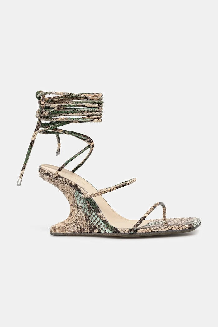 Rick Owens Lilies deri eğimli tabanlı sandalet ayakkabı Cantilever 8
