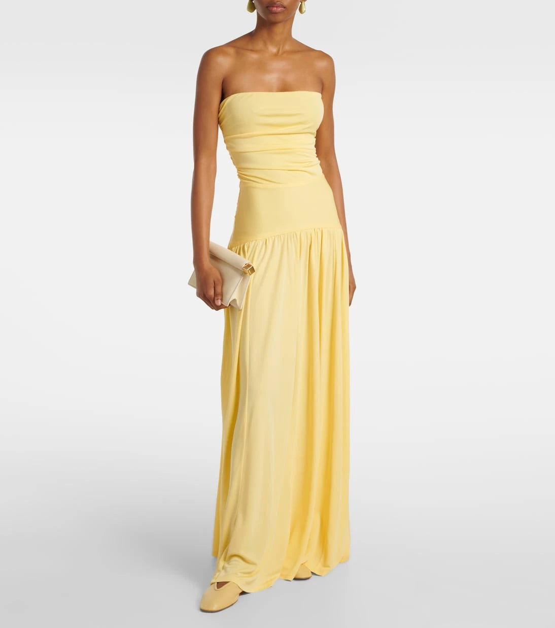 Staud - Mariana ruched jersey maxi dress