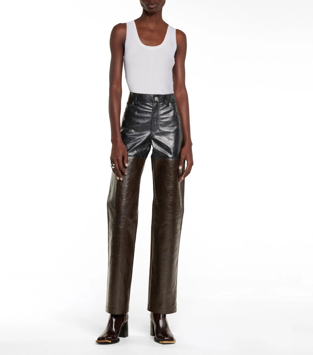 Peter Do - High-rise straight leather pants