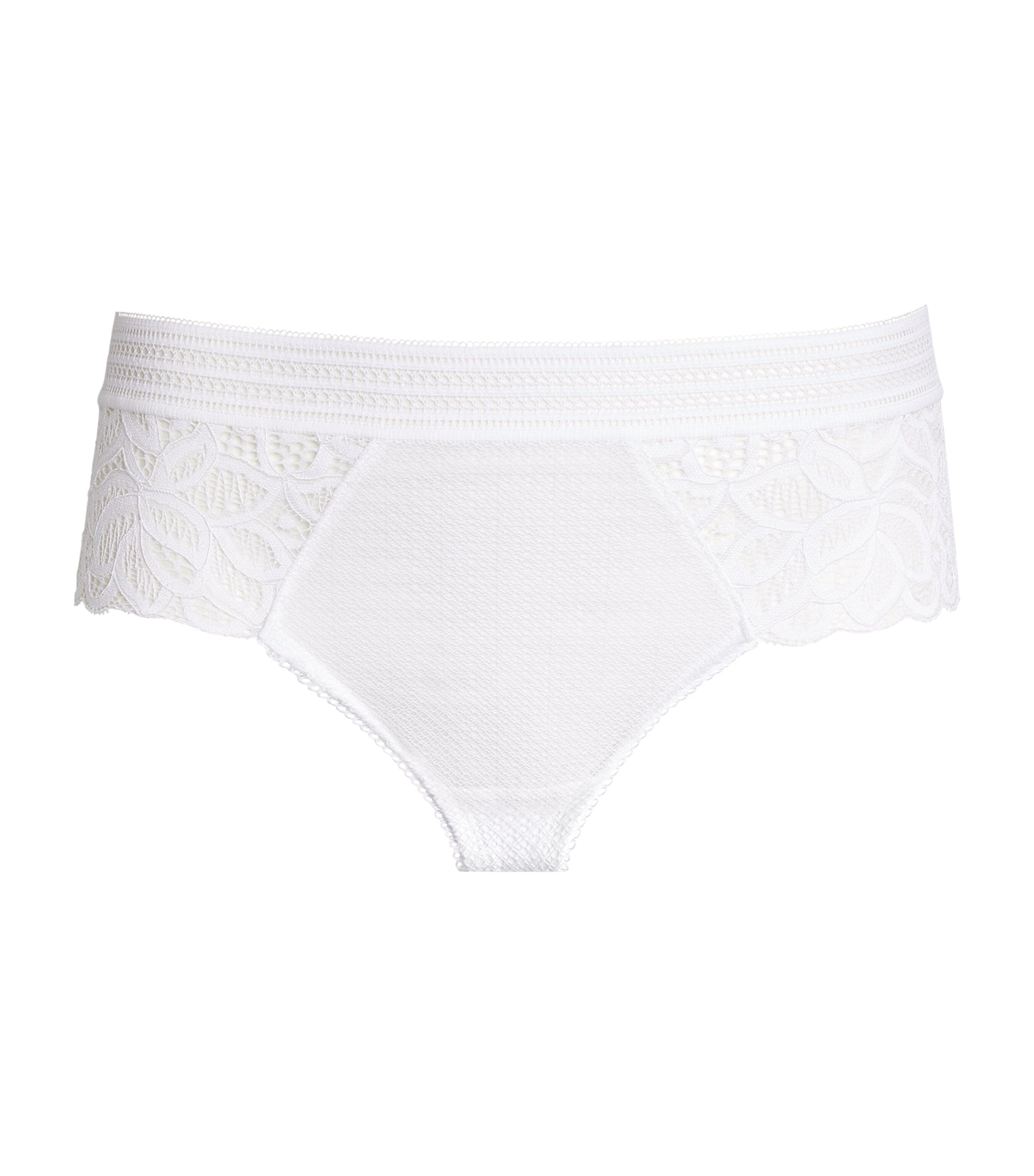 Wacoal White Lace-Trim Raffine Tanga