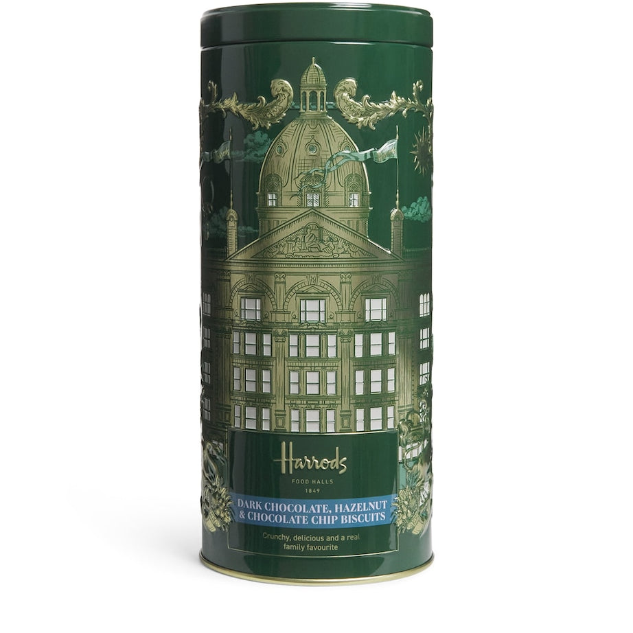 Dark Chocolate, Hazelnut & Chocolate Chip Biscuit Tin (200g)