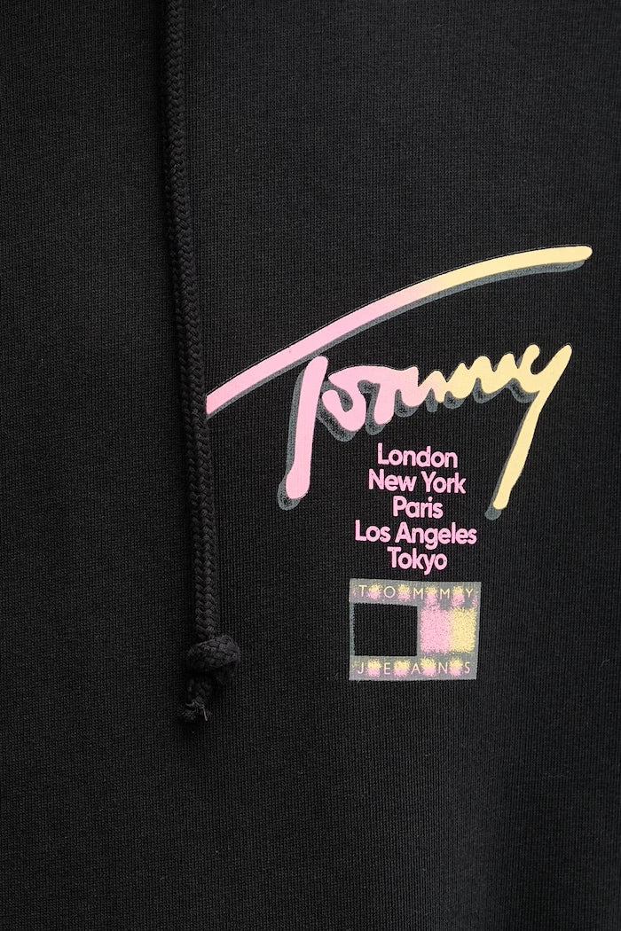 Tommy Jeans kapüşonlu erkek pamuklu sweatshirt