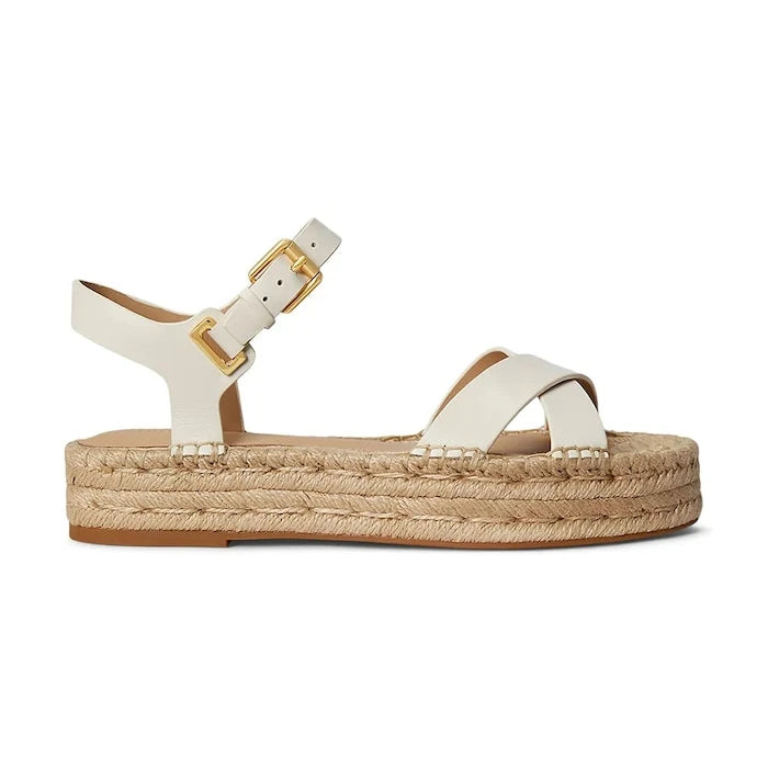 Lauren Ralph Lauren kadın deri espadril Emeryn