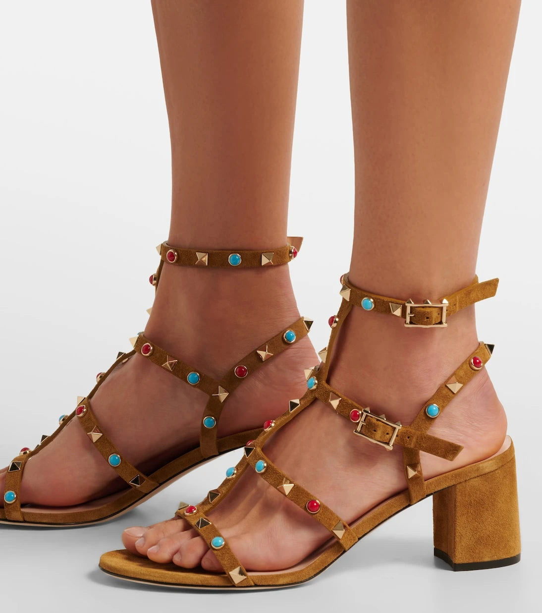 Valentino Garavani - Rockstud embellished suede sandals