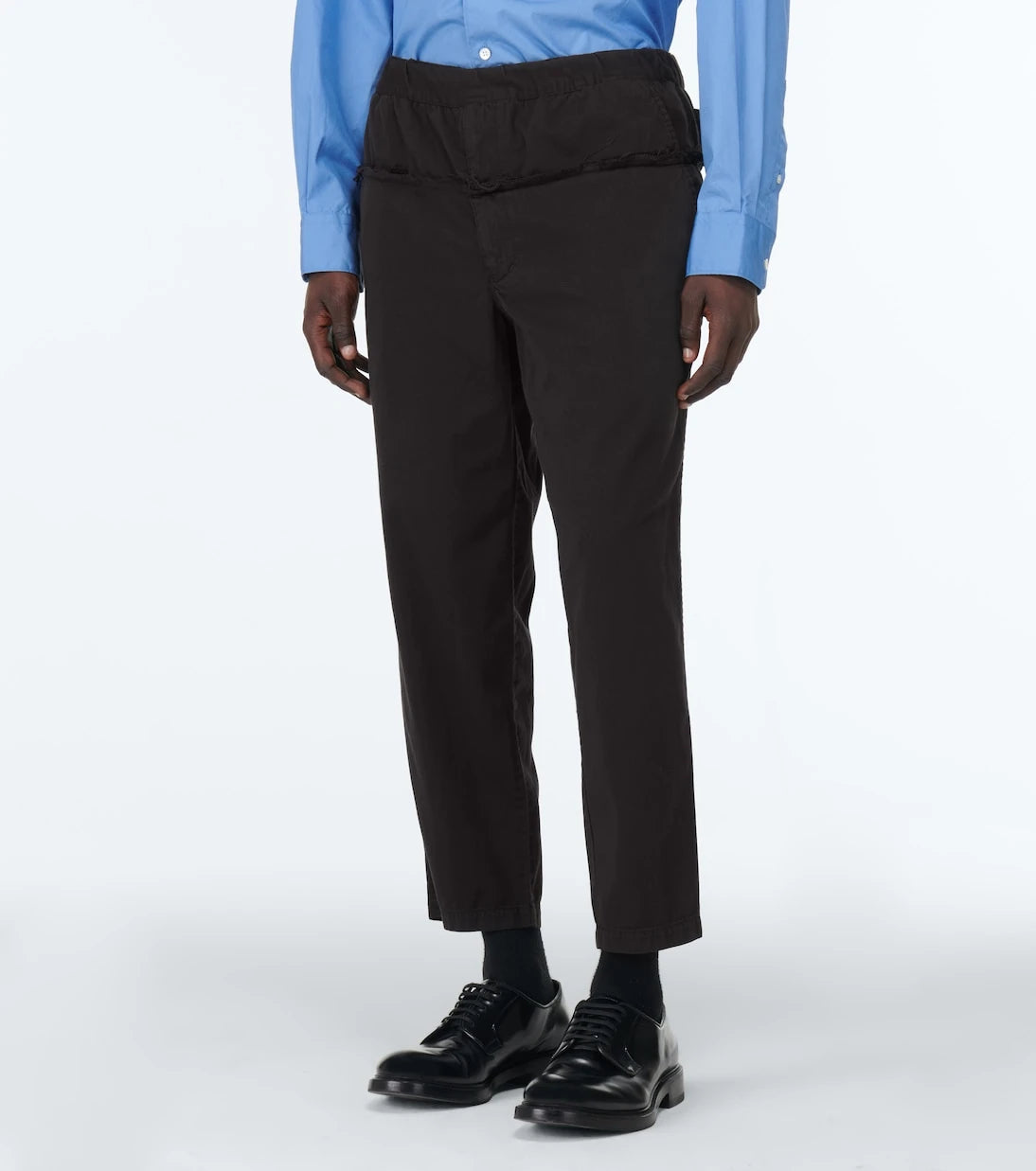 Comme des Garçons Shirt - بنطلون من مزيج القطن بحواف غير منسوجة