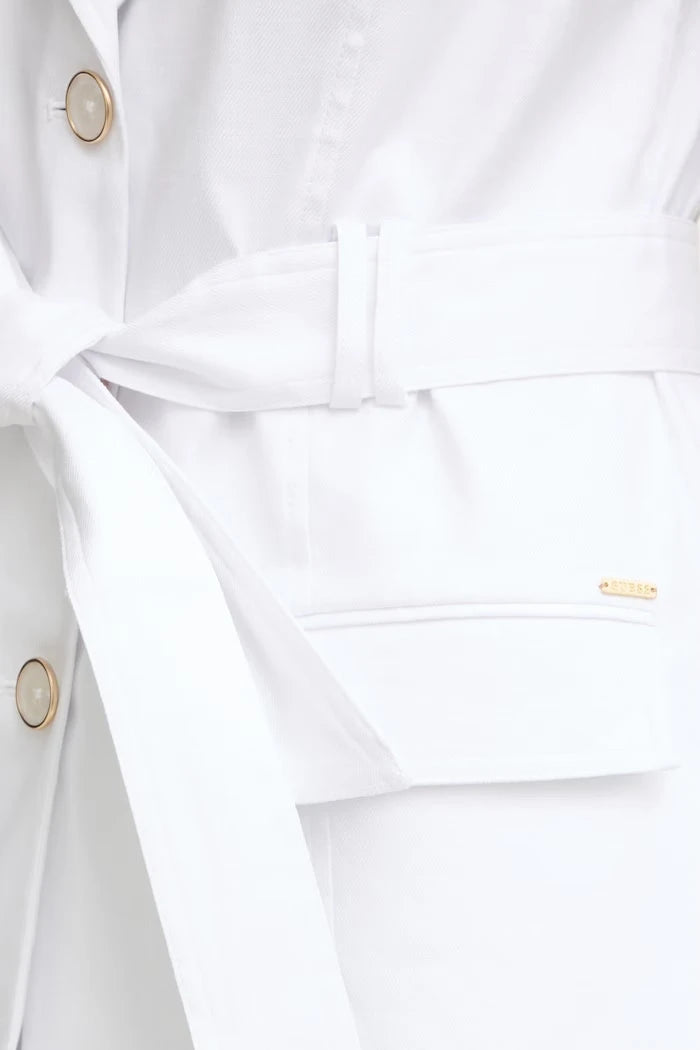 Guess tek düğmeli kadın keten blazer CARLA