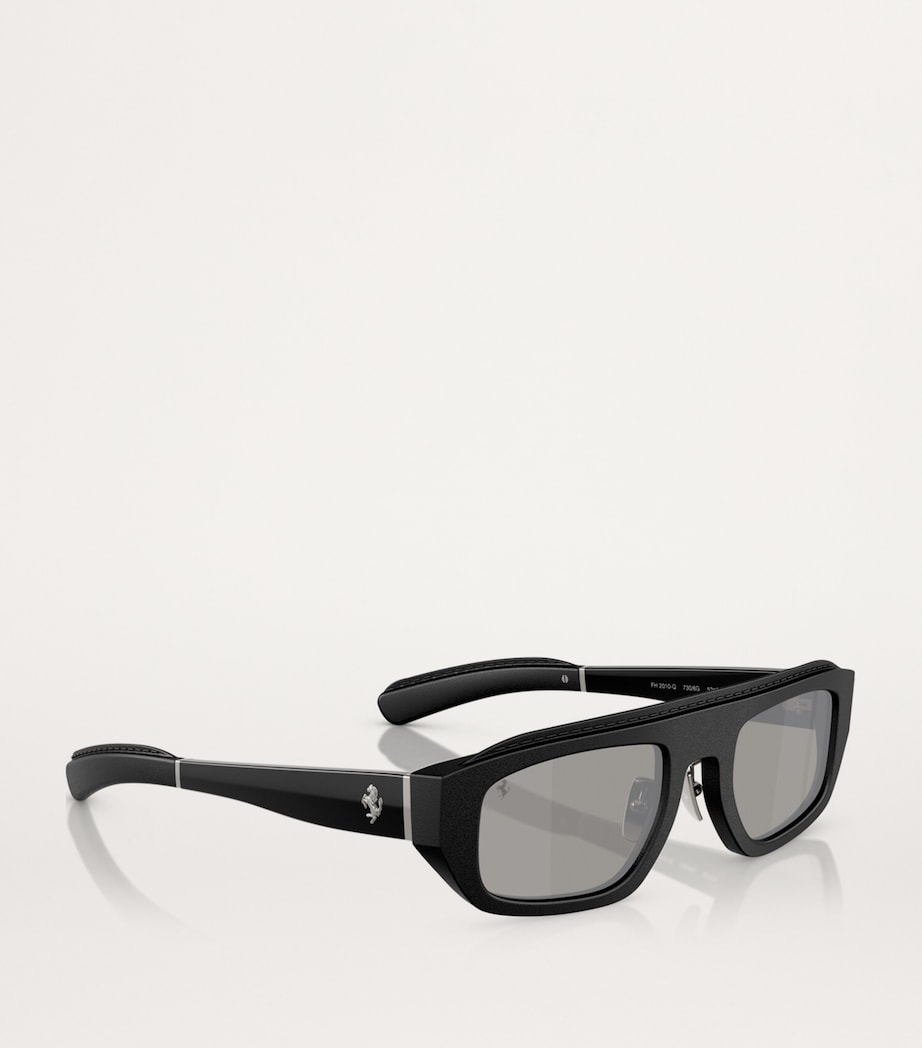 Ferrari Black Acetate Pillow Sunglasses