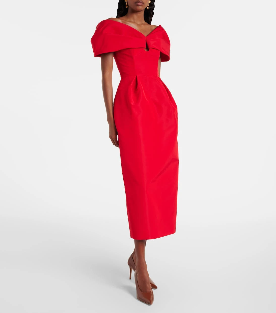 Carolina Herrera - Off-shoulder silk maxi dress