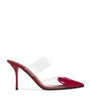 Alaïa Leather-PVC Le Coeur Heeled Mules 90