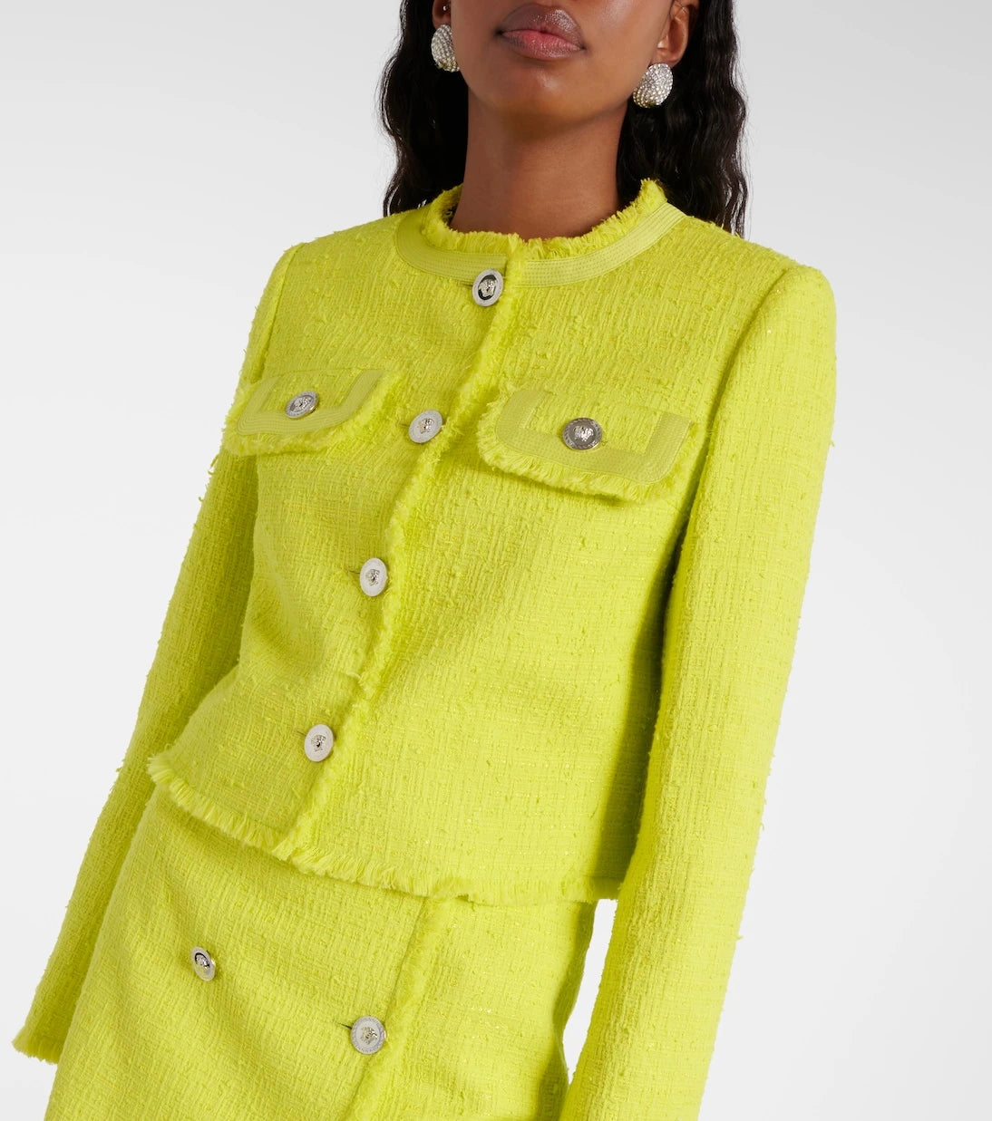 Versace - Cotton-blend boucle jacket
