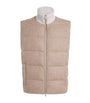 Lardini Beige Wool-Cashmere Down Gilet