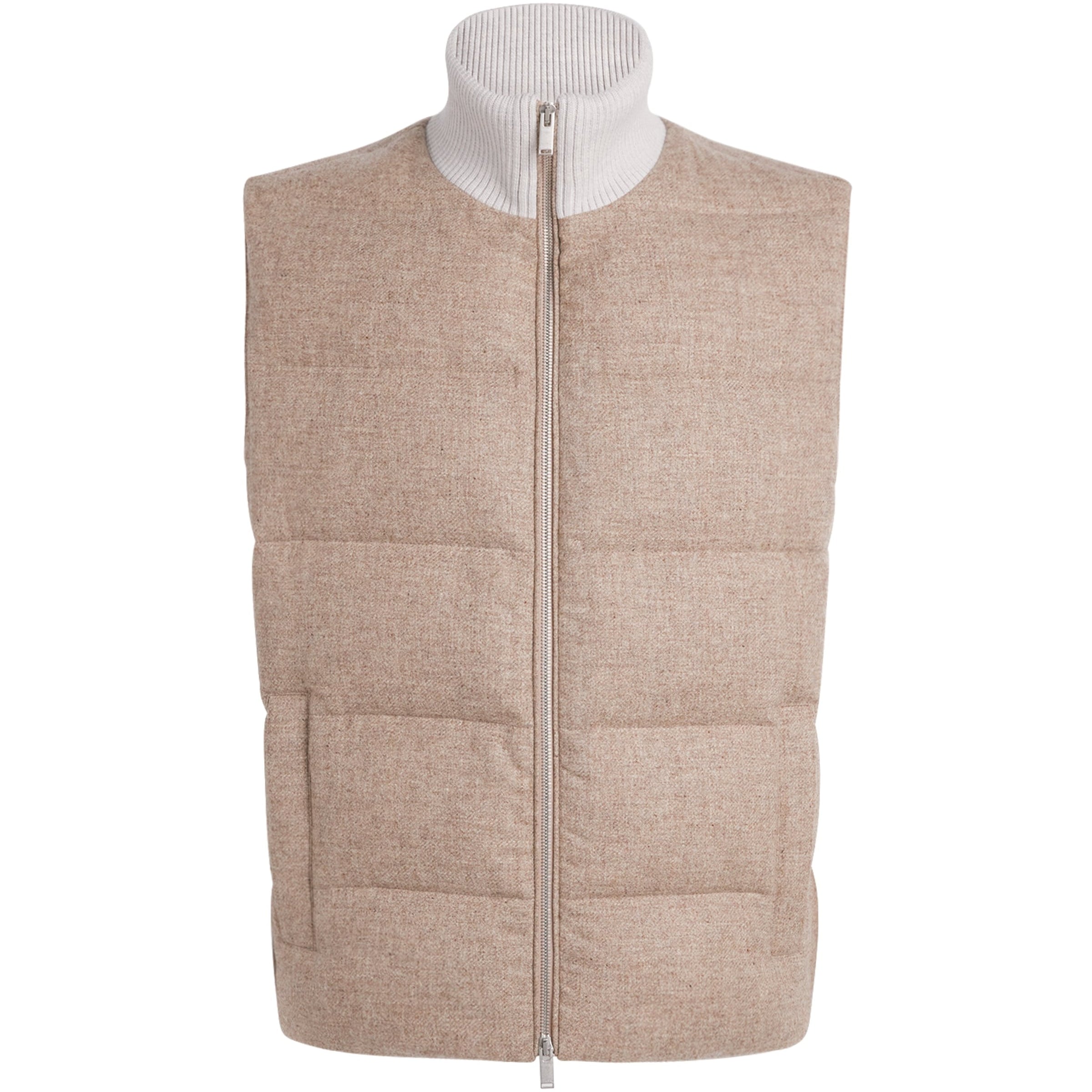Lardini Beige Wool-Cashmere Down Gilet