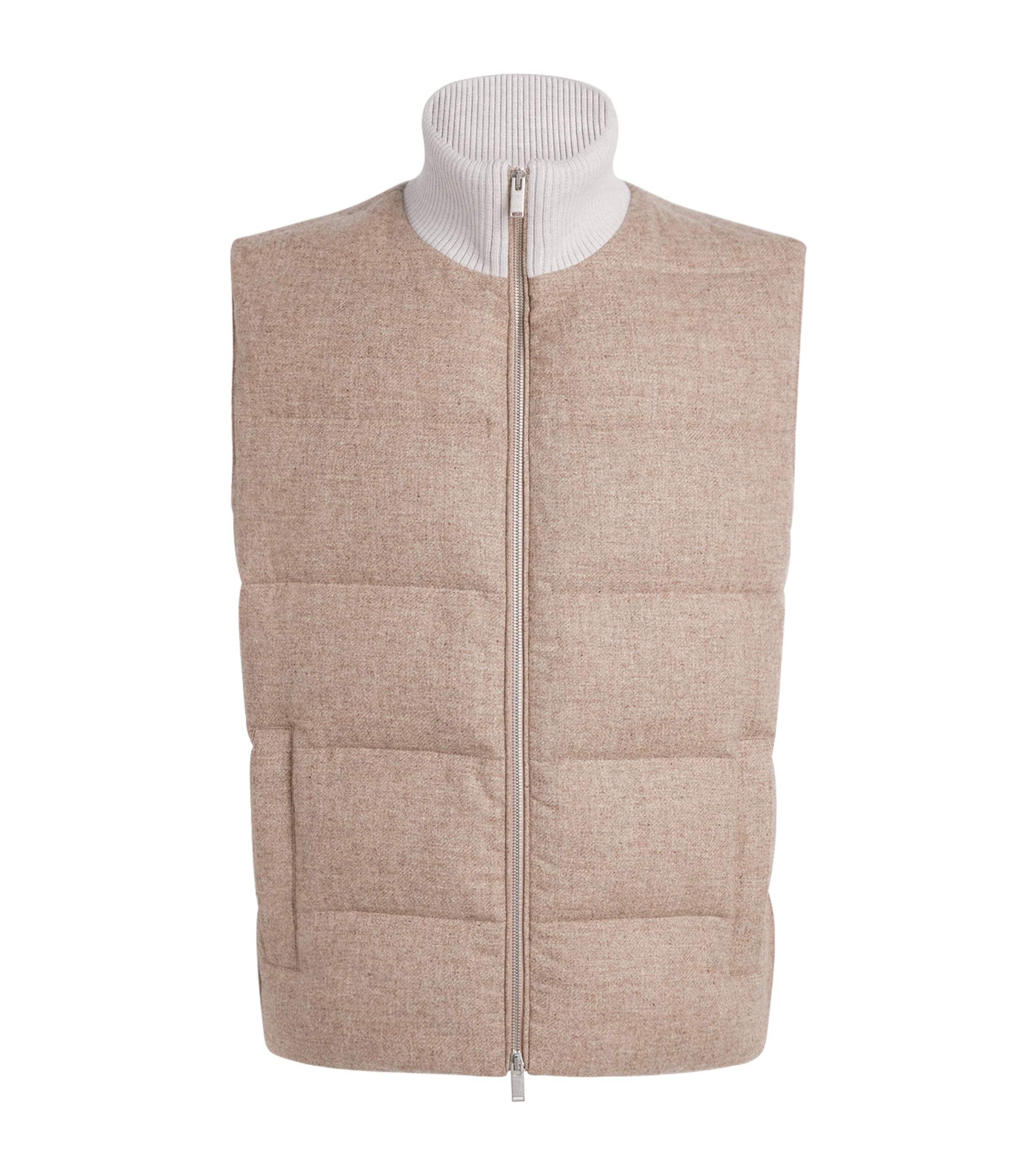 Lardini Beige Wool-Cashmere Down Gilet