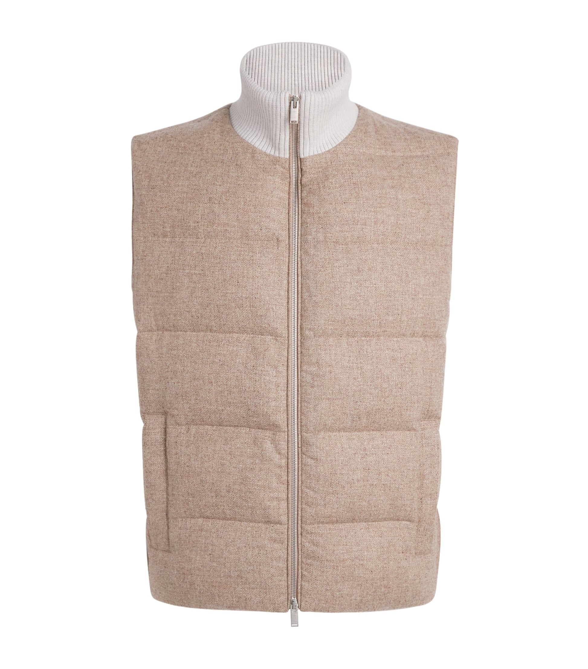 Lardini Beige Wool-Cashmere Down Gilet