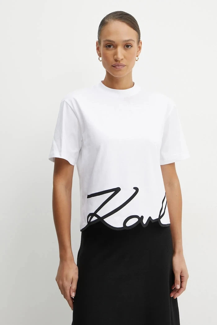 Памучна тениска Karl Lagerfeld KARL SIGNATURE