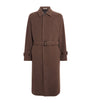 Auralee Brown Wool Mosser Soutien Collar Overcoat