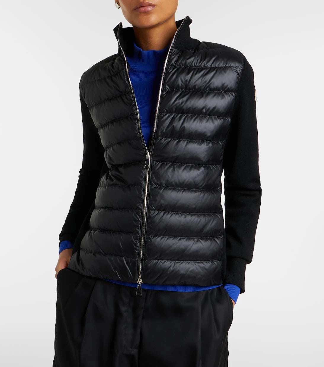 Moncler - Down-paneled virgin wool cardigan