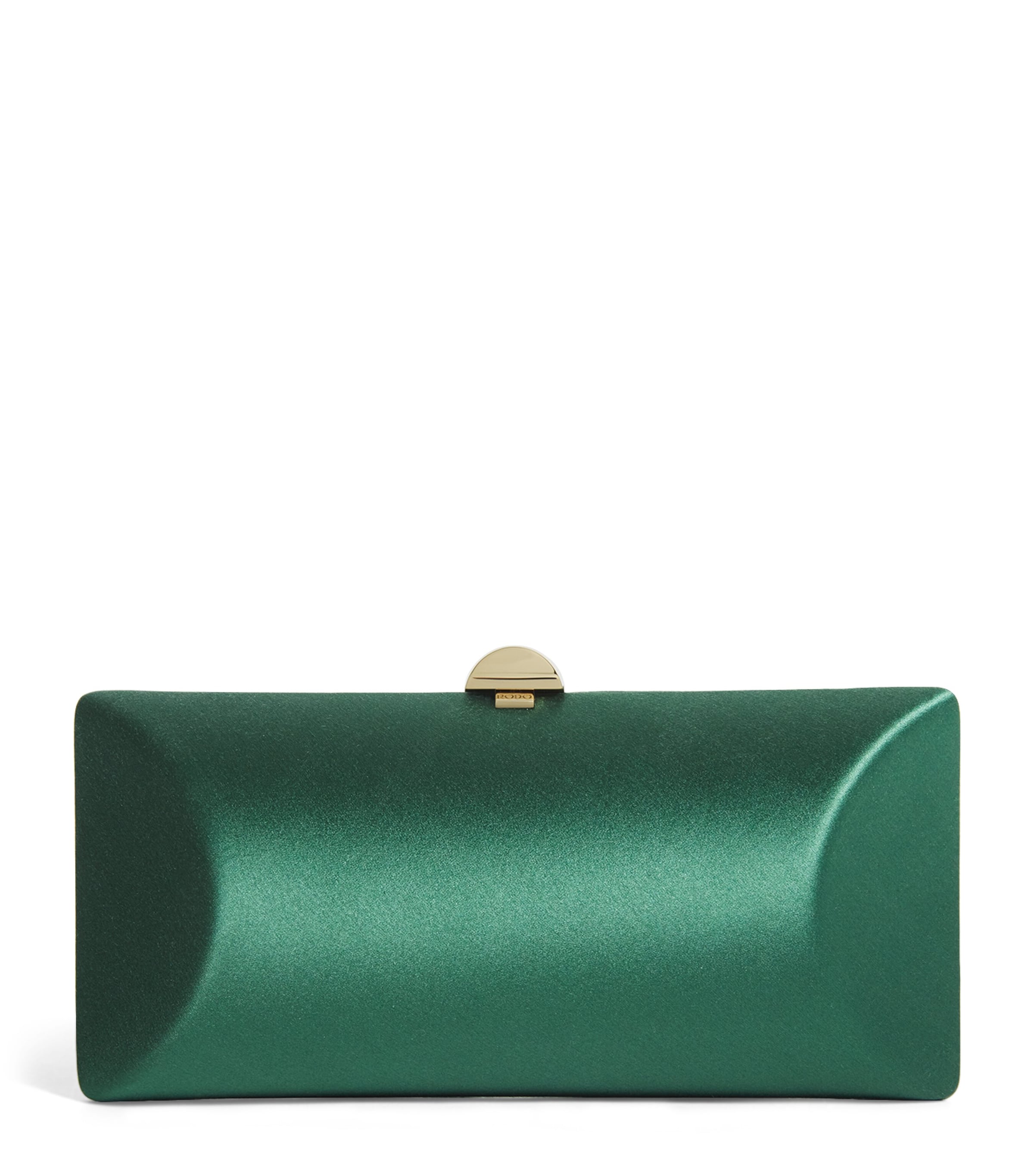 Green Silk Satin Clutch Bag