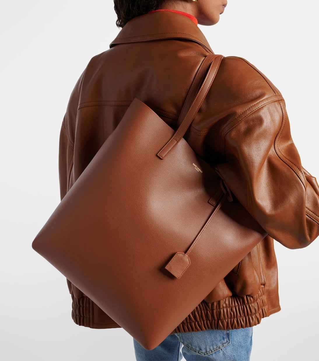 Saint Laurent - Shopping leather tote bag