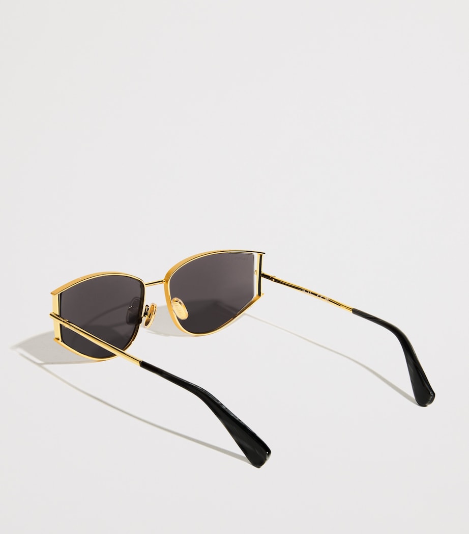 Max Mara Black Metal Cat-Eye Sunglasses