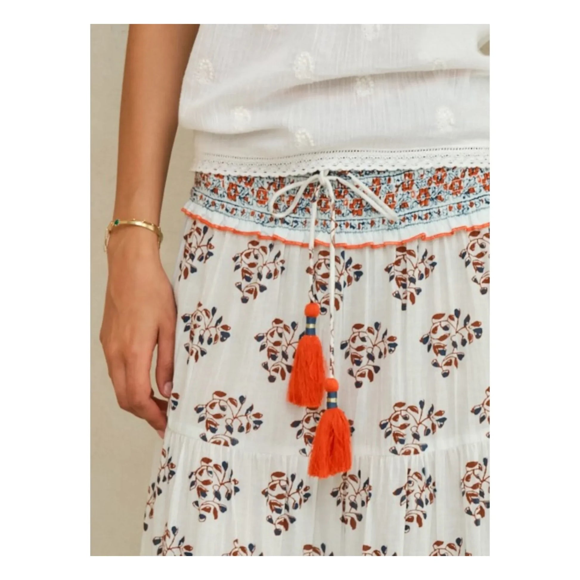 M.A.B.E. - Stella Cotton skirt | Ecru