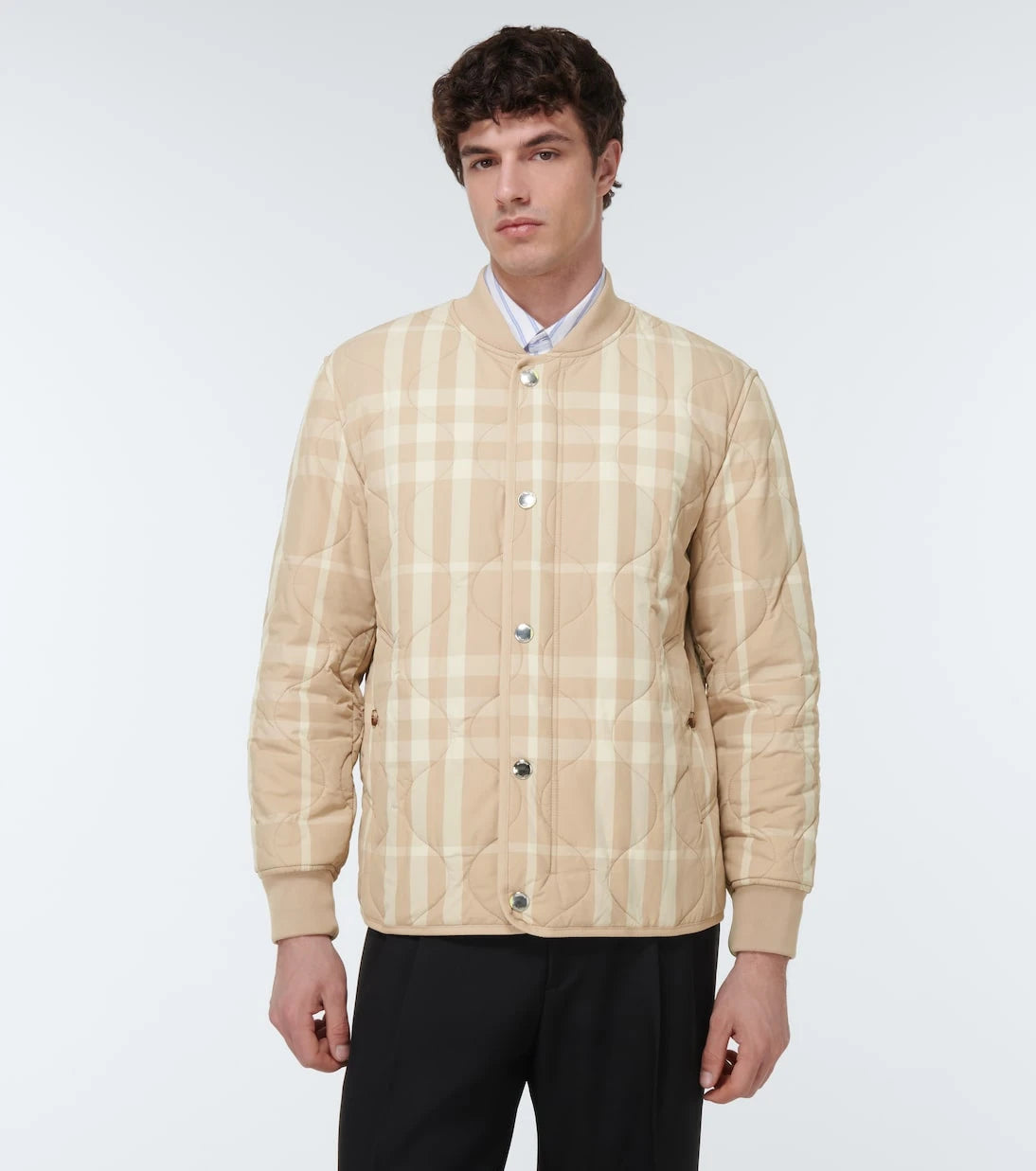Burberry - Checked quilted bomber jacket
