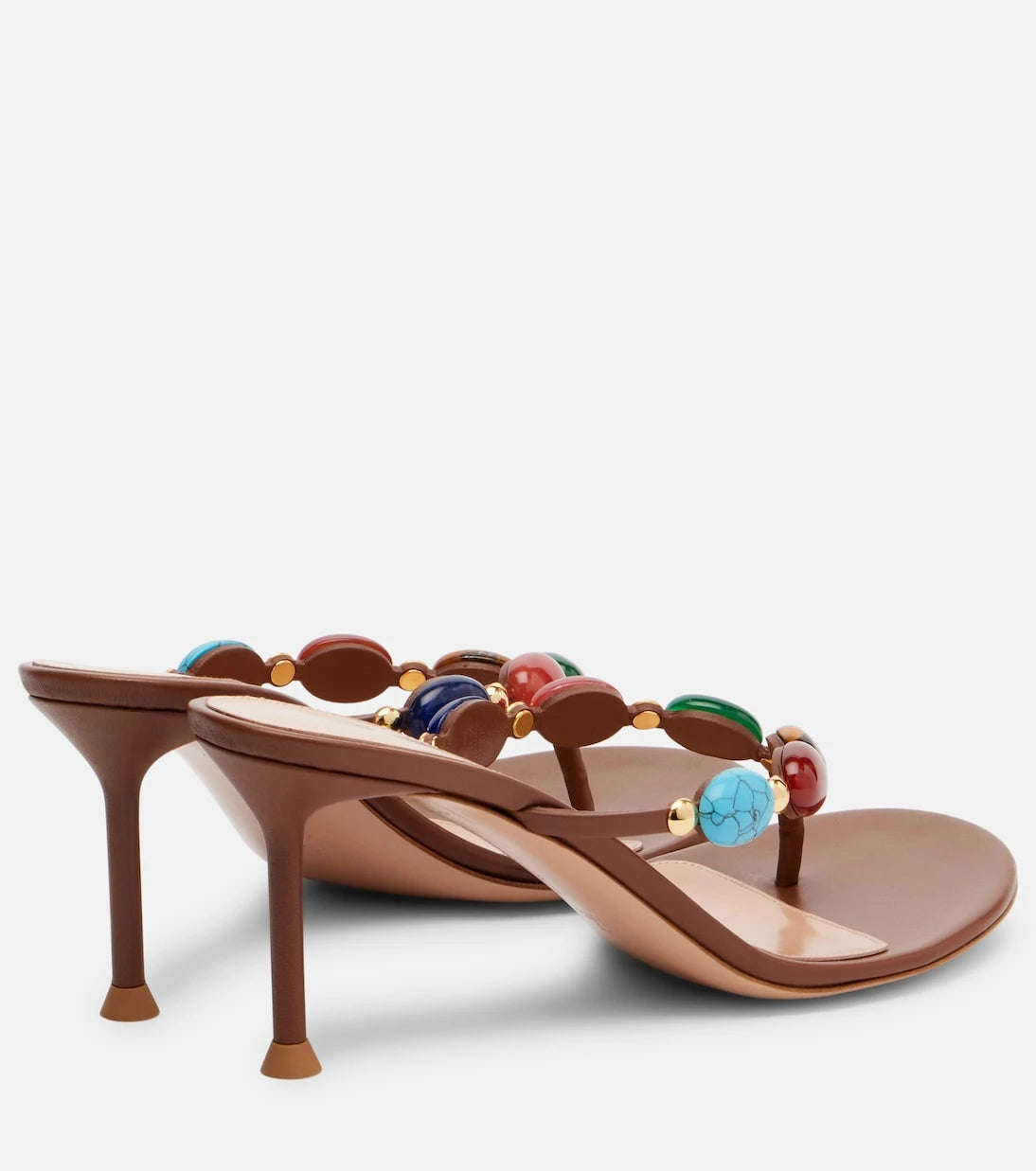 Gianvito Rossi - Embellished leather thong sandals