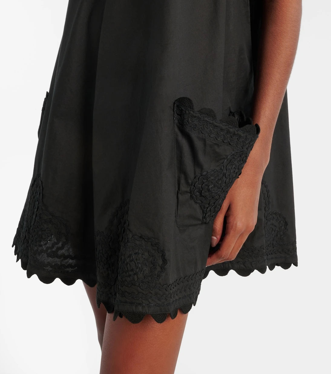 Juliet Dunn - Embroidered cotton poplin minidress