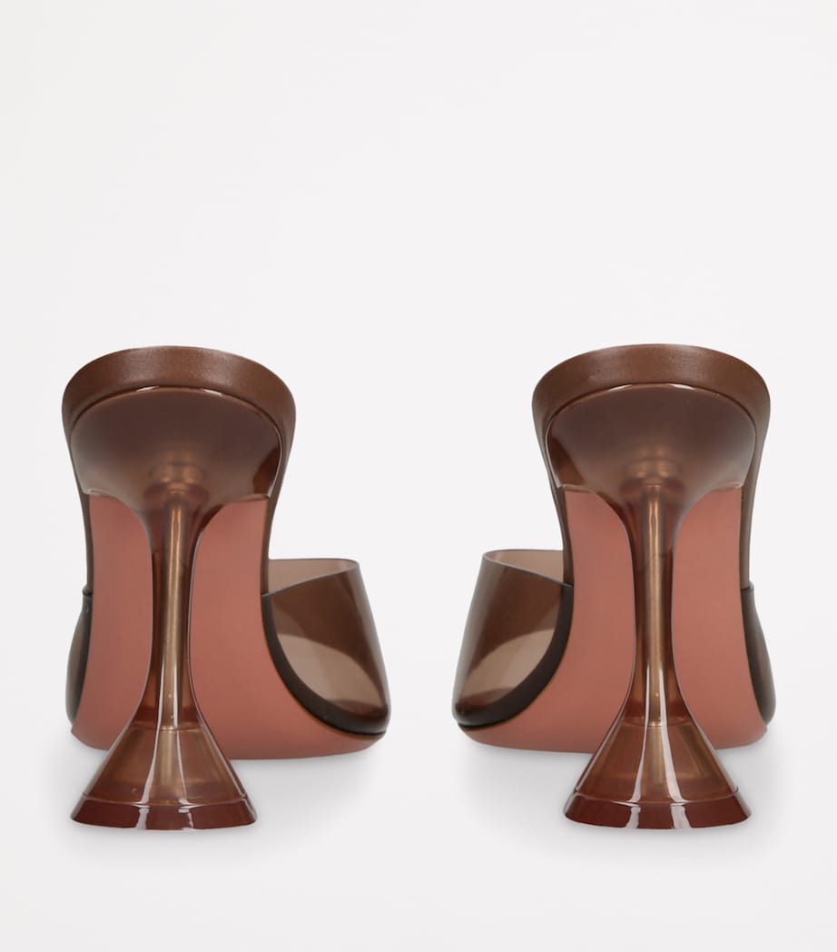 Amina Muaddi Brown Lupita Glass Mules 95