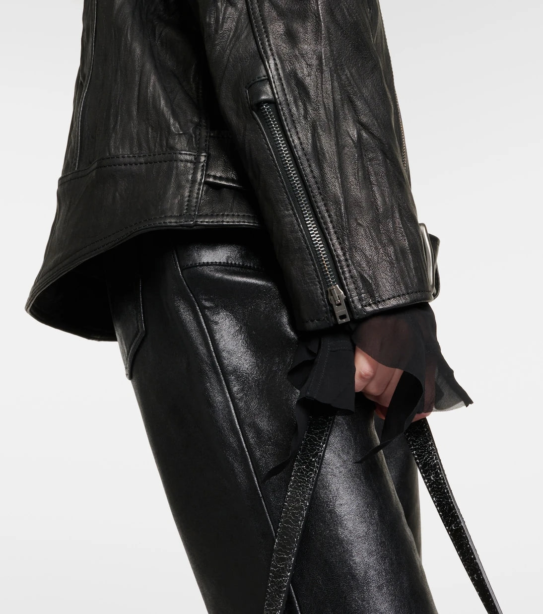 Acne Studios - Linor oversized belted leather jacket