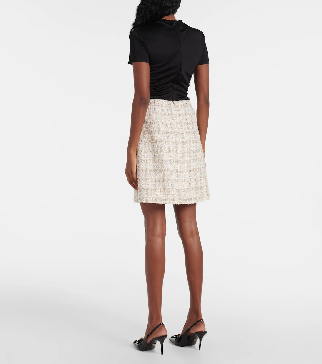 Versace - Embellished tweed miniskirt