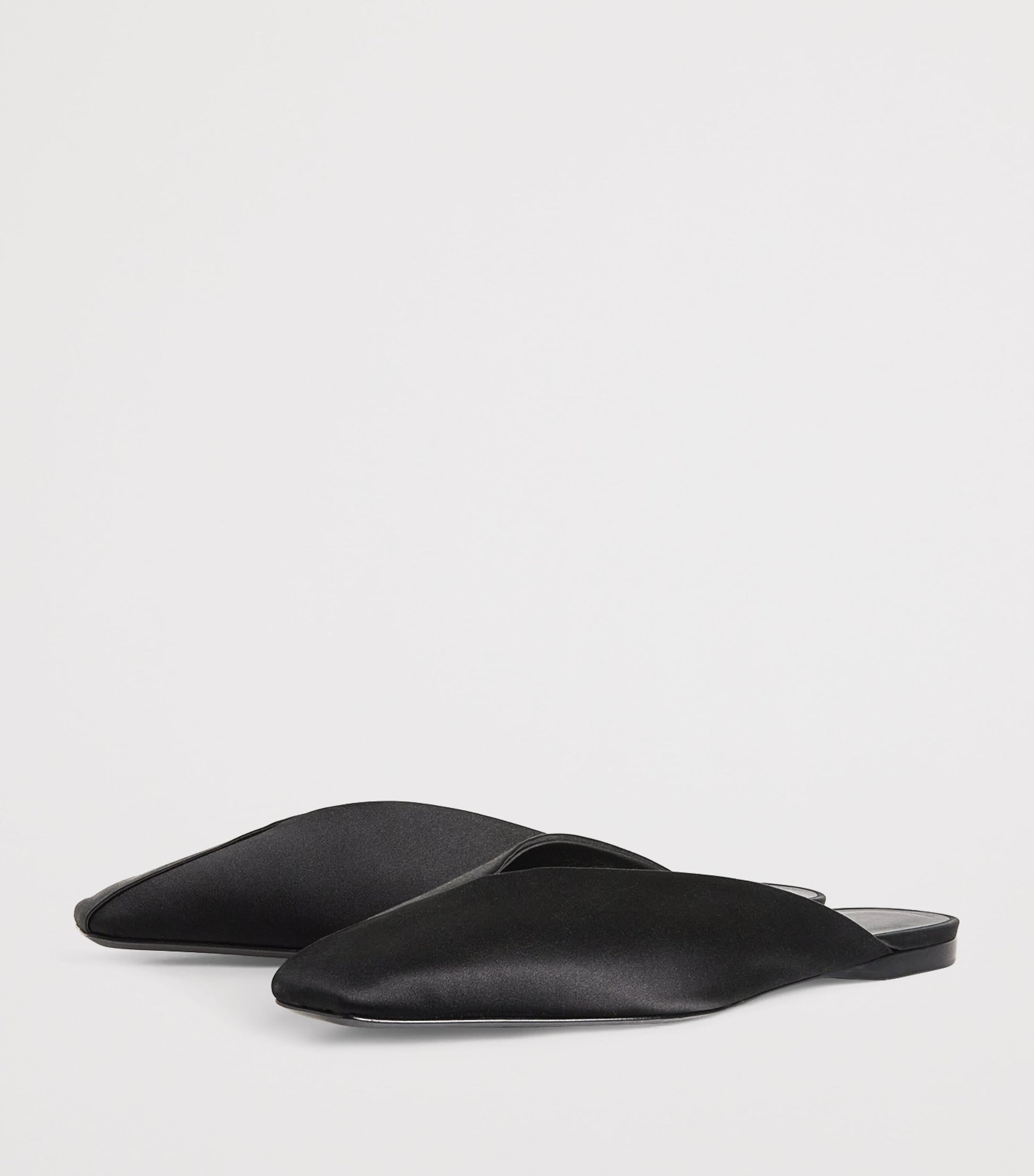 Max Mara Black Satin Mules