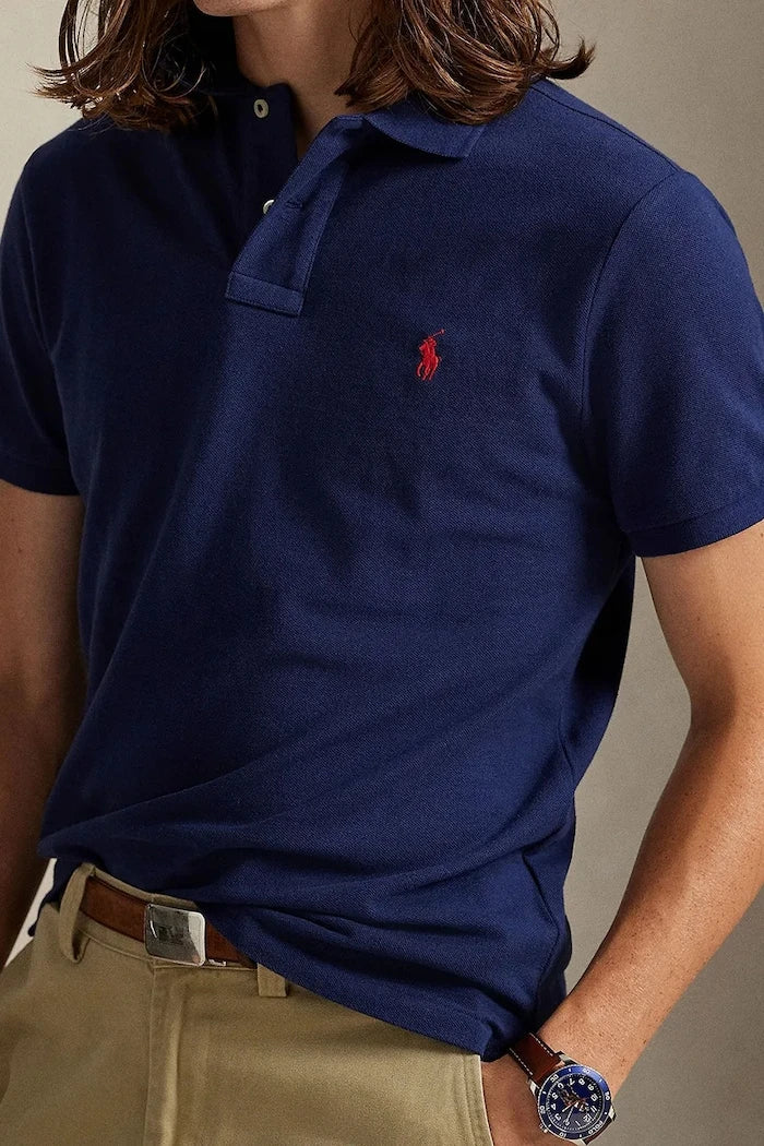 Памучна тениска с яка Polo Ralph Lauren
