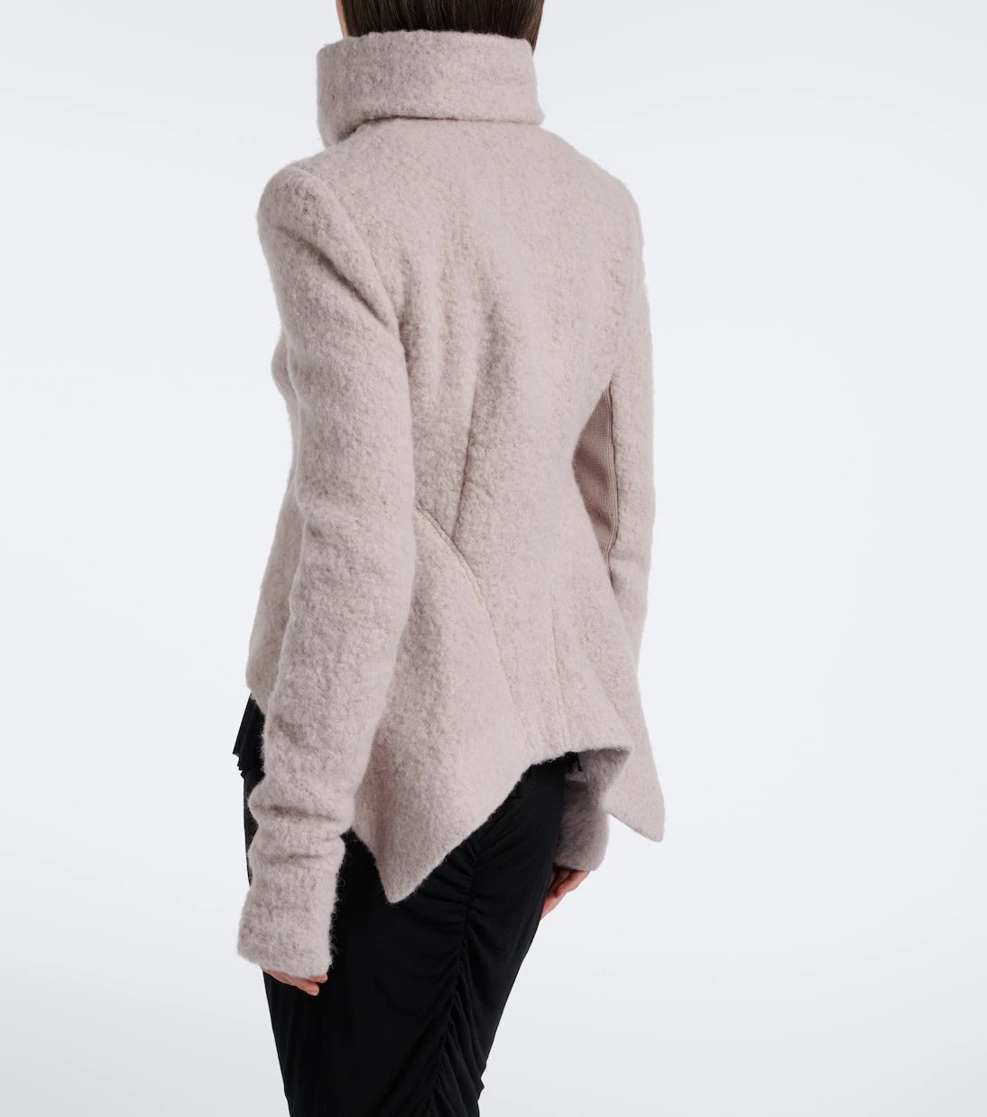 Rick Owens - Asymmetric alpaca and wool-blend jacket