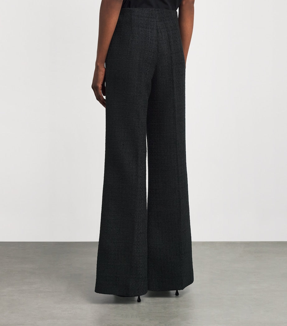 Tweed Ruffle Trousers BLACK