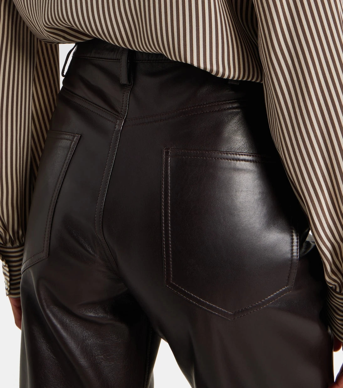 Nili Lotan - Leather bootcut pants