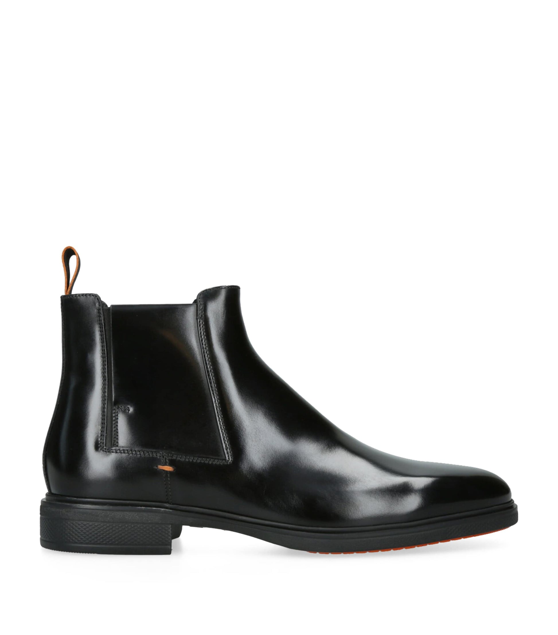 Santoni Leather Easy-On Chelsea Boots