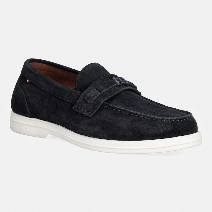 Tommy Hilfiger Erkek Süet Mokasen LIGHT SUEDE FLAG HARDWARE LOAFER