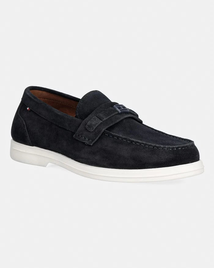 Tommy Hilfiger Erkek Süet Mokasen LIGHT SUEDE FLAG HARDWARE LOAFER