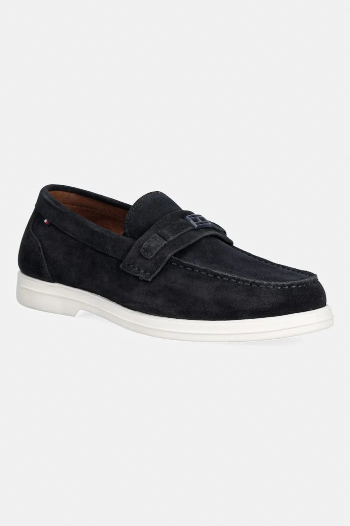 Tommy Hilfiger Erkek Süet Mokasen LIGHT SUEDE FLAG HARDWARE LOAFER