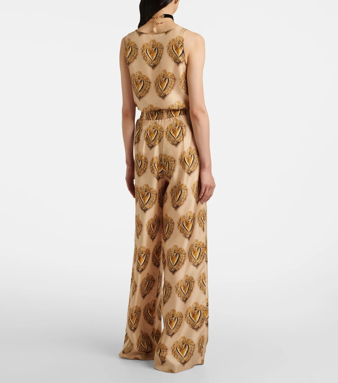 Dolce&Gabbana - Printed high-rise silk palazzo pants