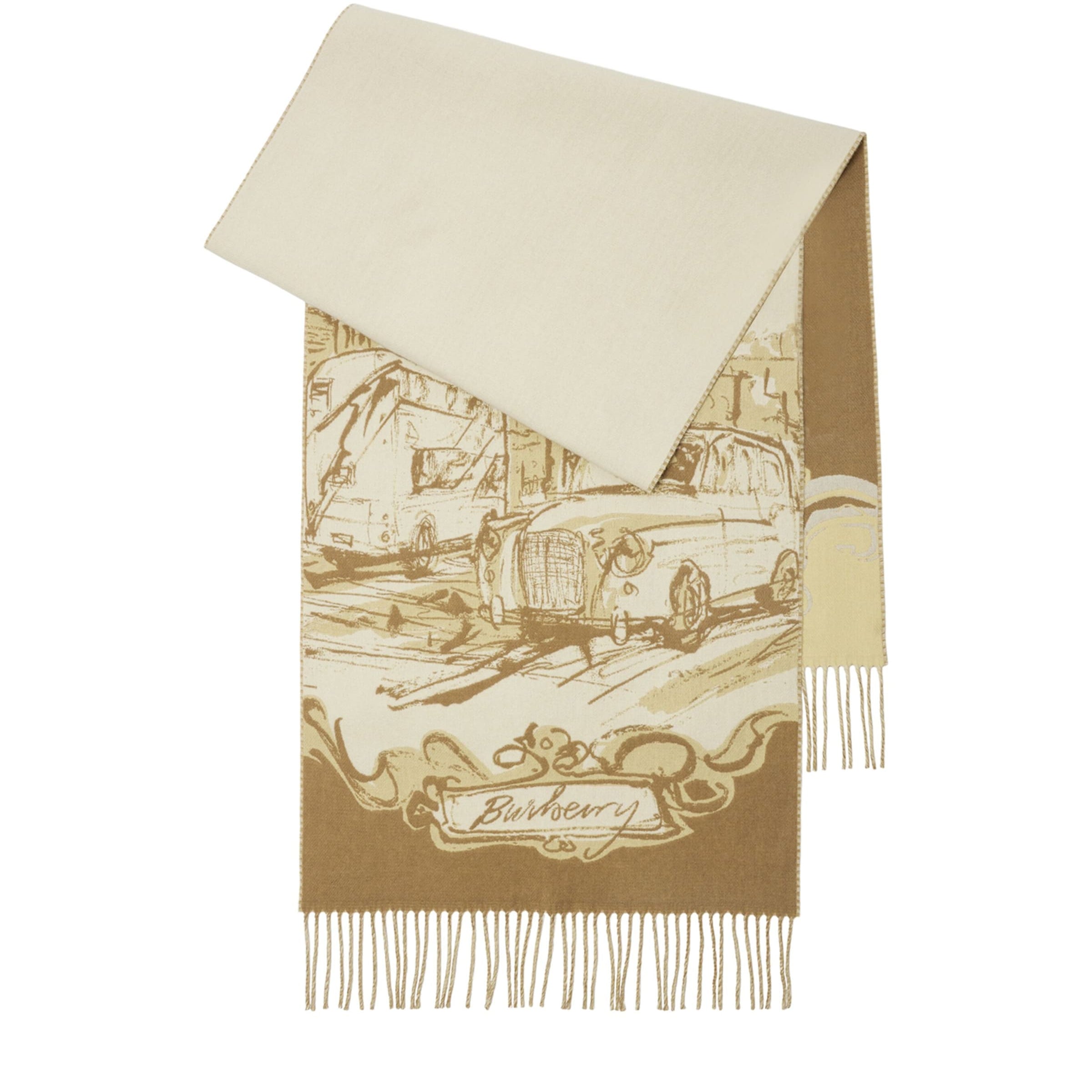 White Cashmere Westminster Scarf